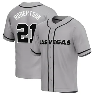 LAS VEGAS RAIDERS AMIK ROBERTSON #21 SIGNED SEWN STITCHED BLACK JERSEY JSA  CERT