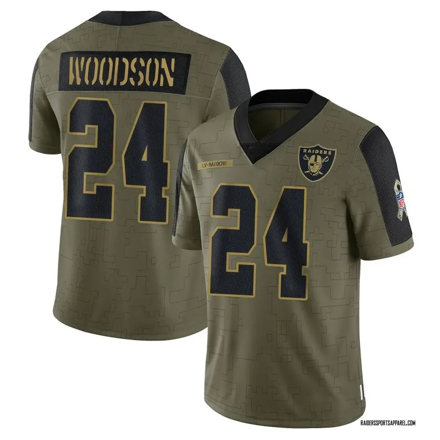 Charles Woodson Las Vegas Raiders Youth Limited 2021 Salute To Service Nike  Jersey - Olive