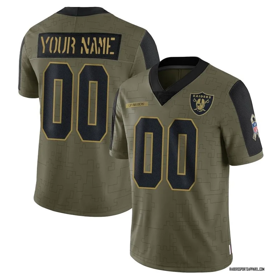 Custom Las Vegas Raiders Men's Limited Custom 2021 Salute To Service Nike  Jersey - Olive