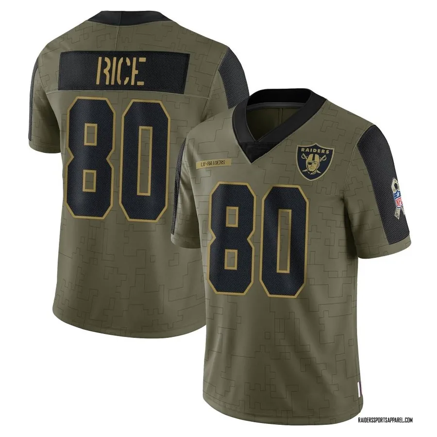 Jerry Rice Las Vegas Raiders Youth Limited 2021 Salute To Service Nike  Jersey - Olive