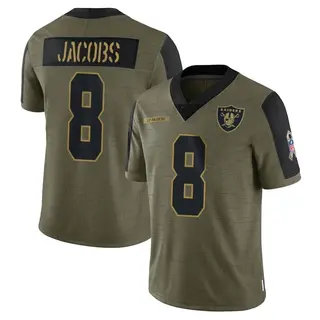 Youth Nike Josh Jacobs Olive Las Vegas Raiders 2021 Salute to Service Game Jersey