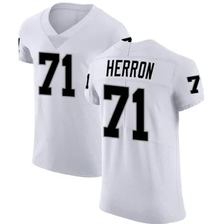 Justin Herron Las Vegas Raiders Men's Legend White Color Rush T-Shirt